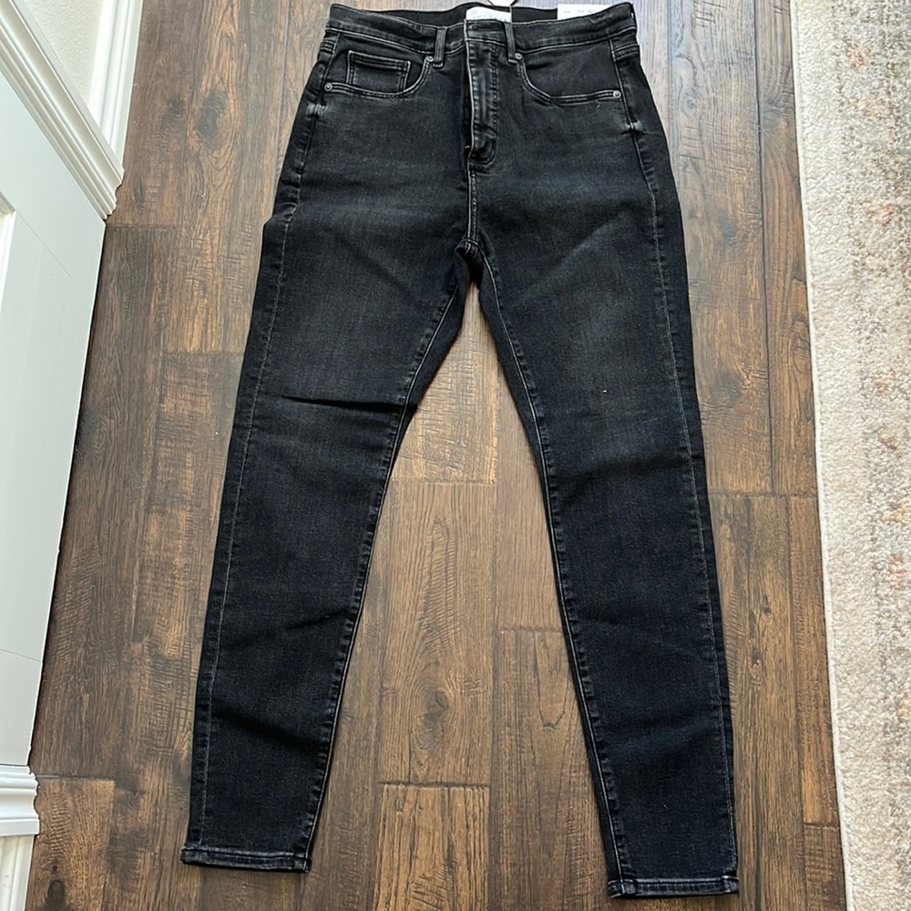 NEW LOFT Faded Black High Waist Skinny Jeans